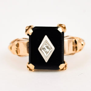 antique onyx and diamond ring