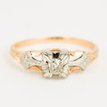 antique engagement ring with old mine cut diamond 