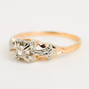 antique engagement ring with old mine cut diamond 