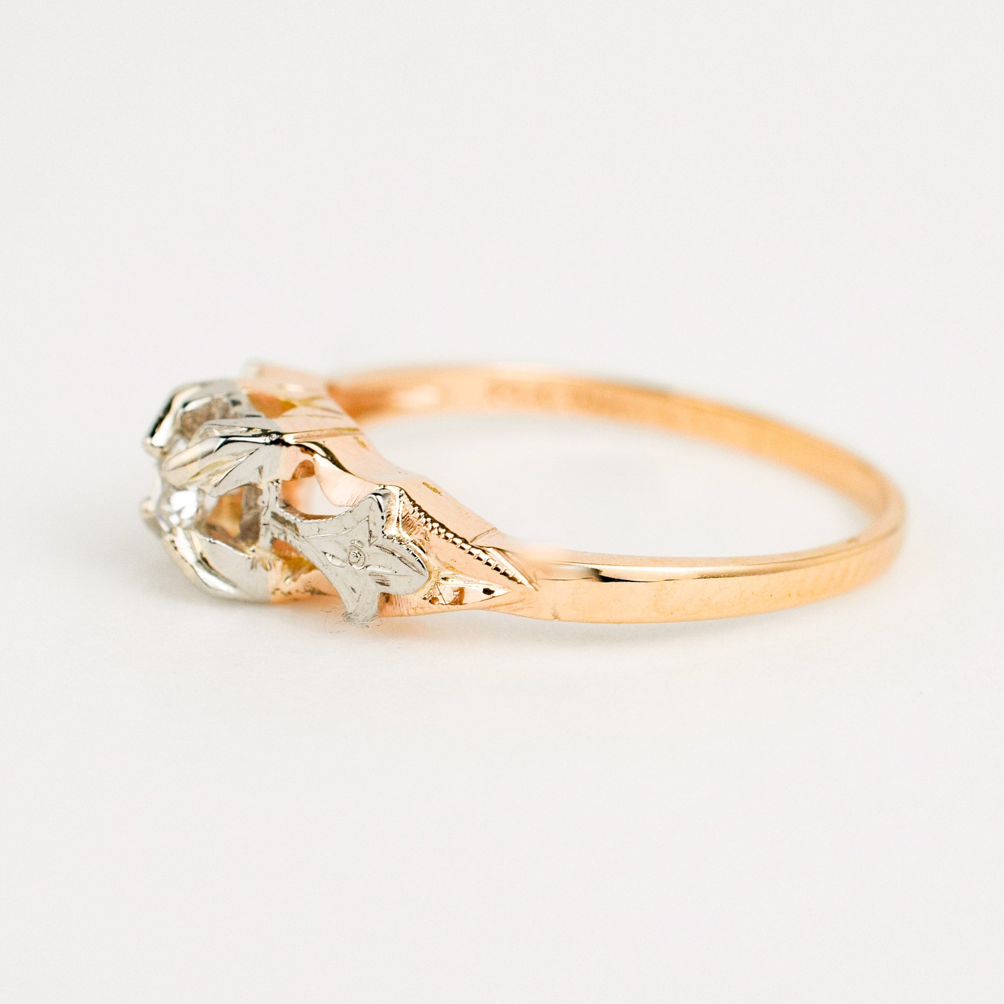 antique engagement ring with old mine cut diamond 