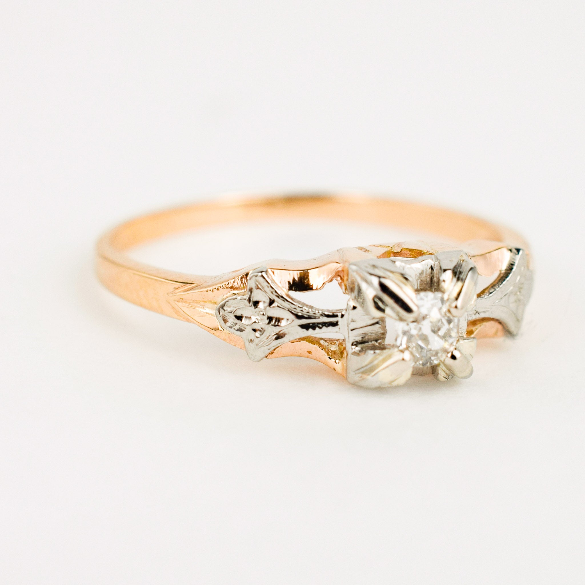antique engagement ring with old mine cut diamond 