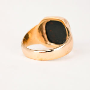 vintage gold blood stone ring 