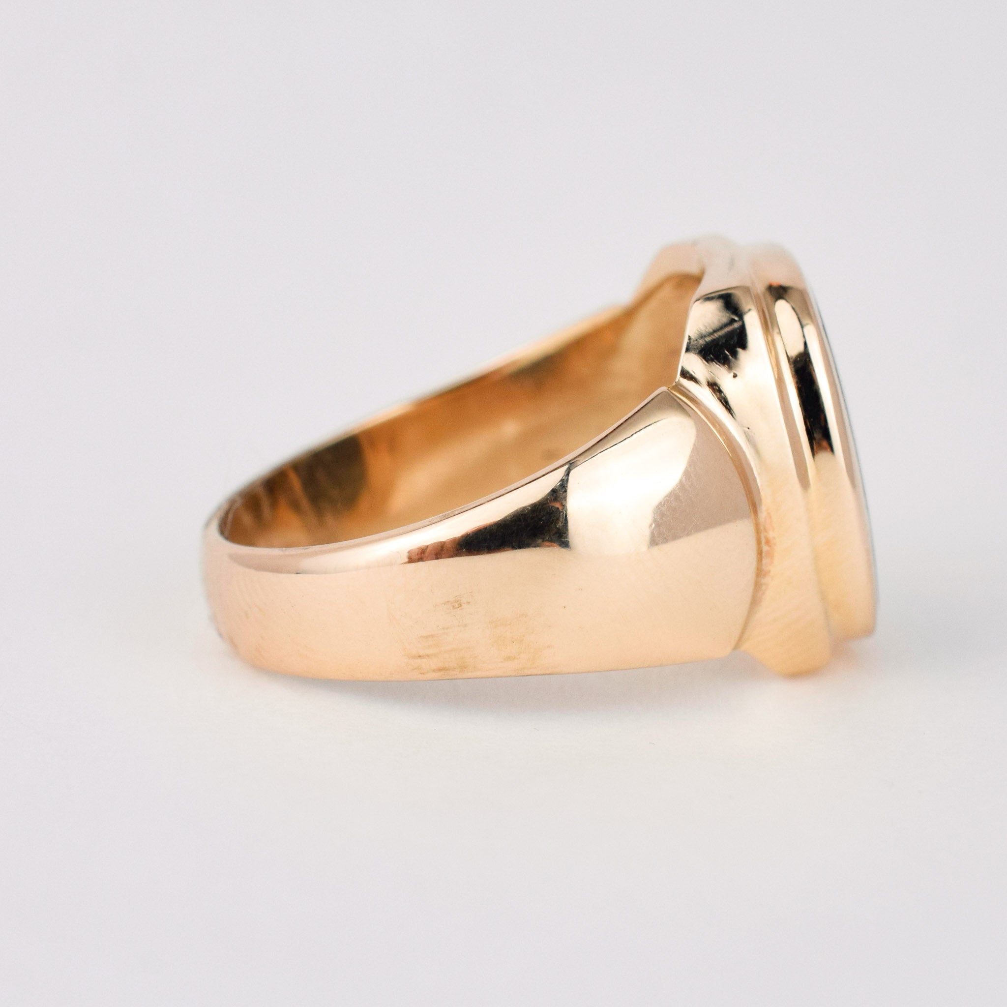 vintage gold blood stone ring 