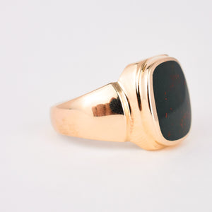 vintage gold blood stone ring 
