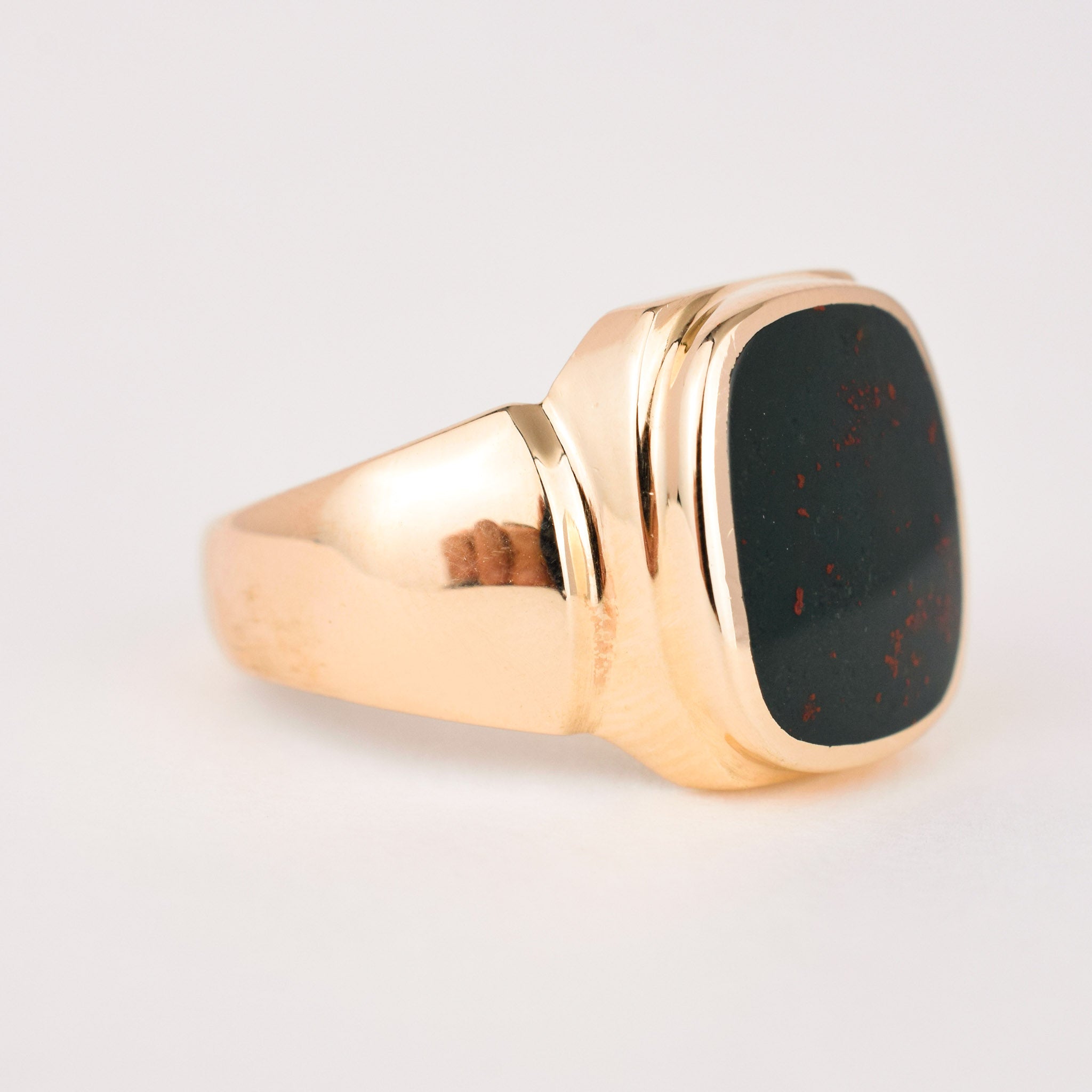 vintage gold blood stone ring 