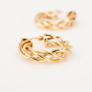 vintage gold twisted hoop earrings 