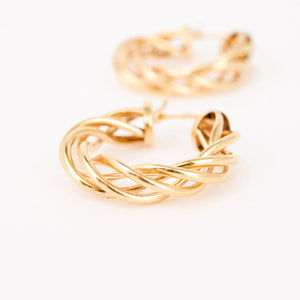 vintage gold twisted hoop earrings 