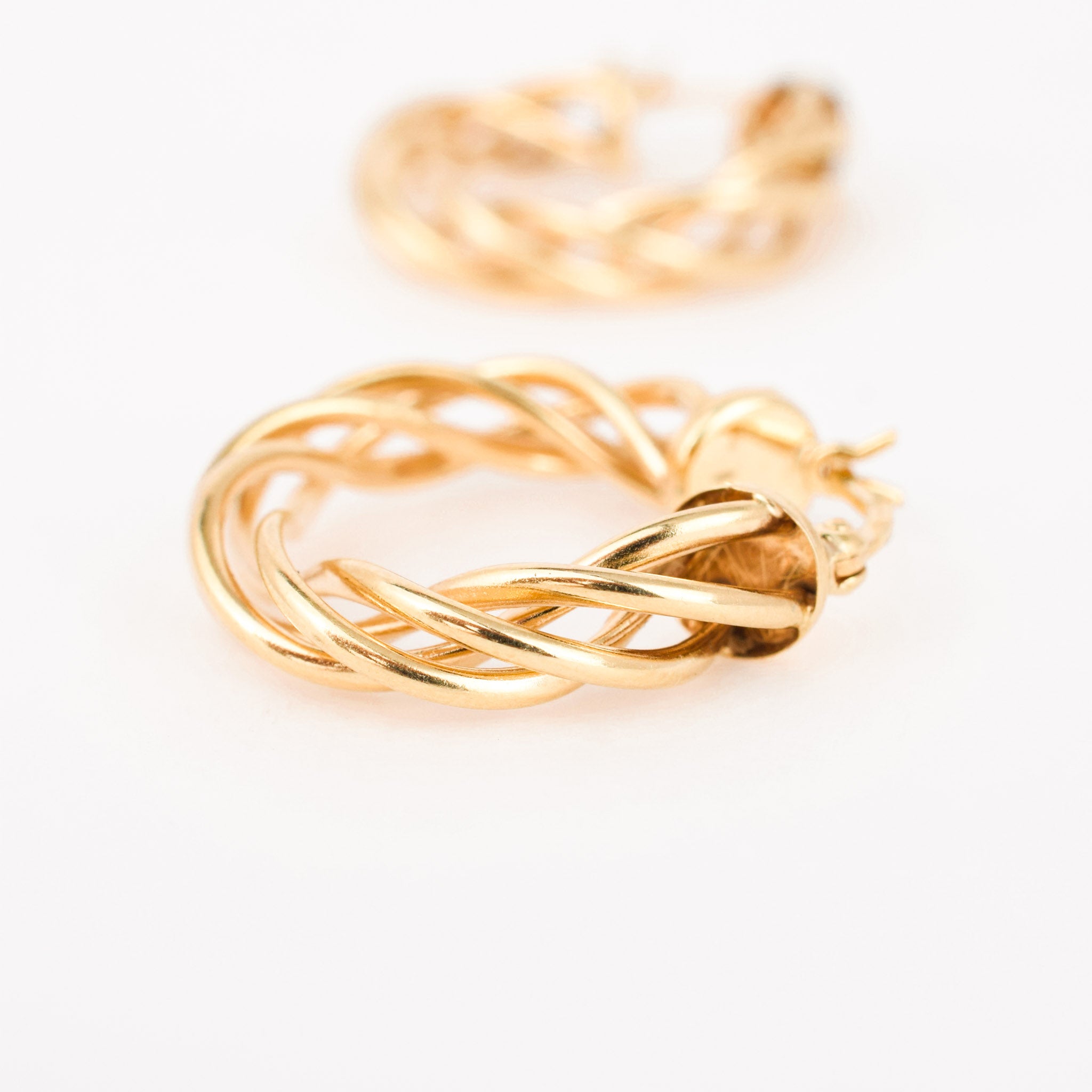 vintage gold twisted hoop earrings 