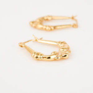 vintage gold filigree hoop earrings 