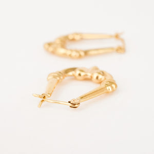 vintage gold filigree hoop earrings 