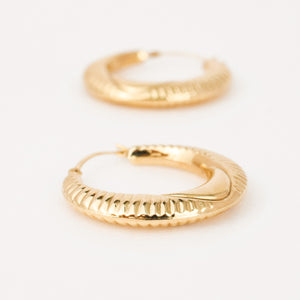 vintage gold laser cut hoop earrings 