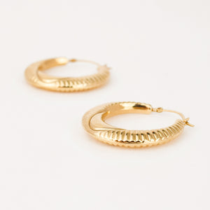 vintage gold laser cut hoop earrings 