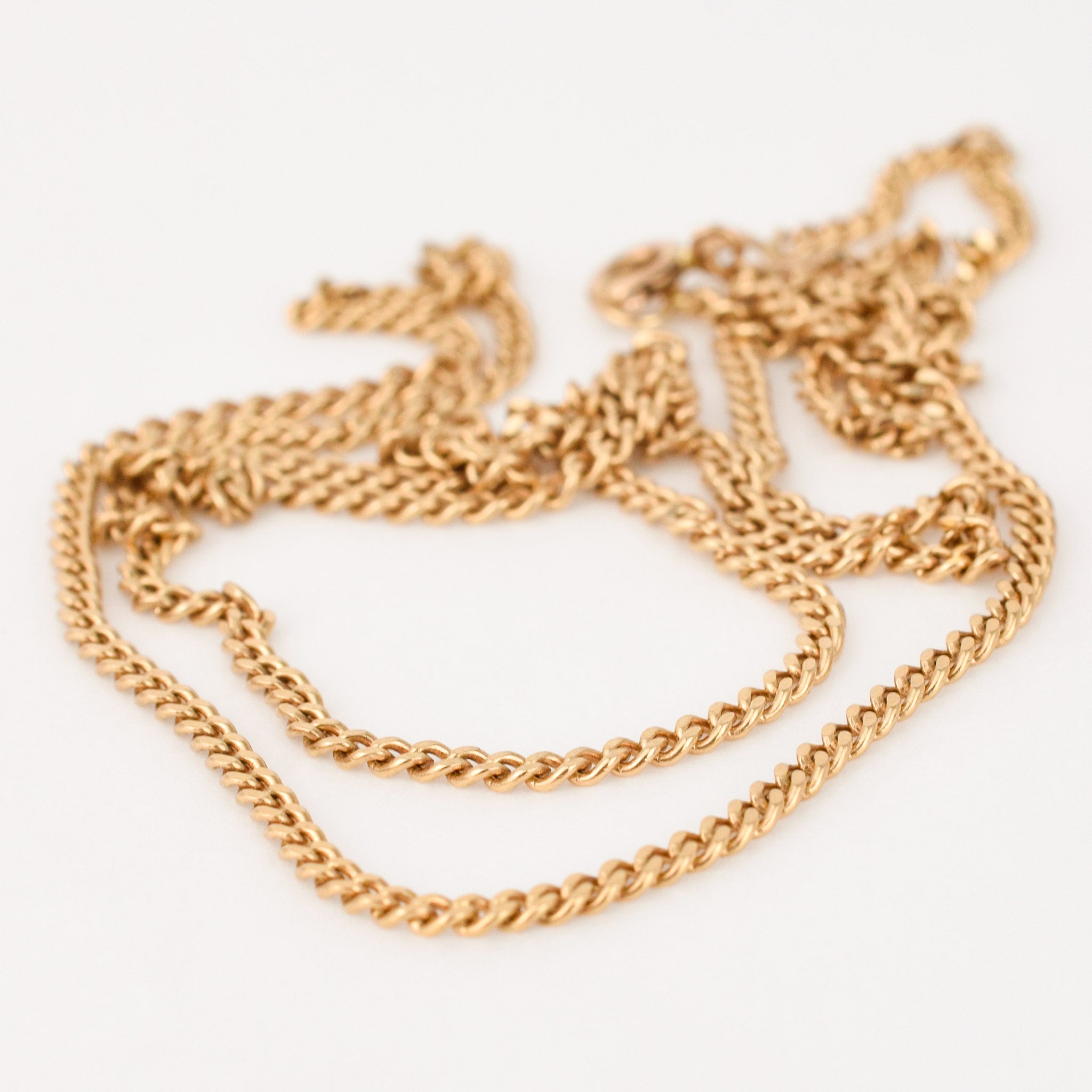vintage gold curb chain necklace
