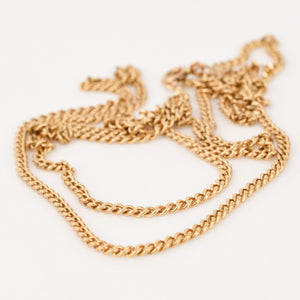 vintage gold curb chain necklace