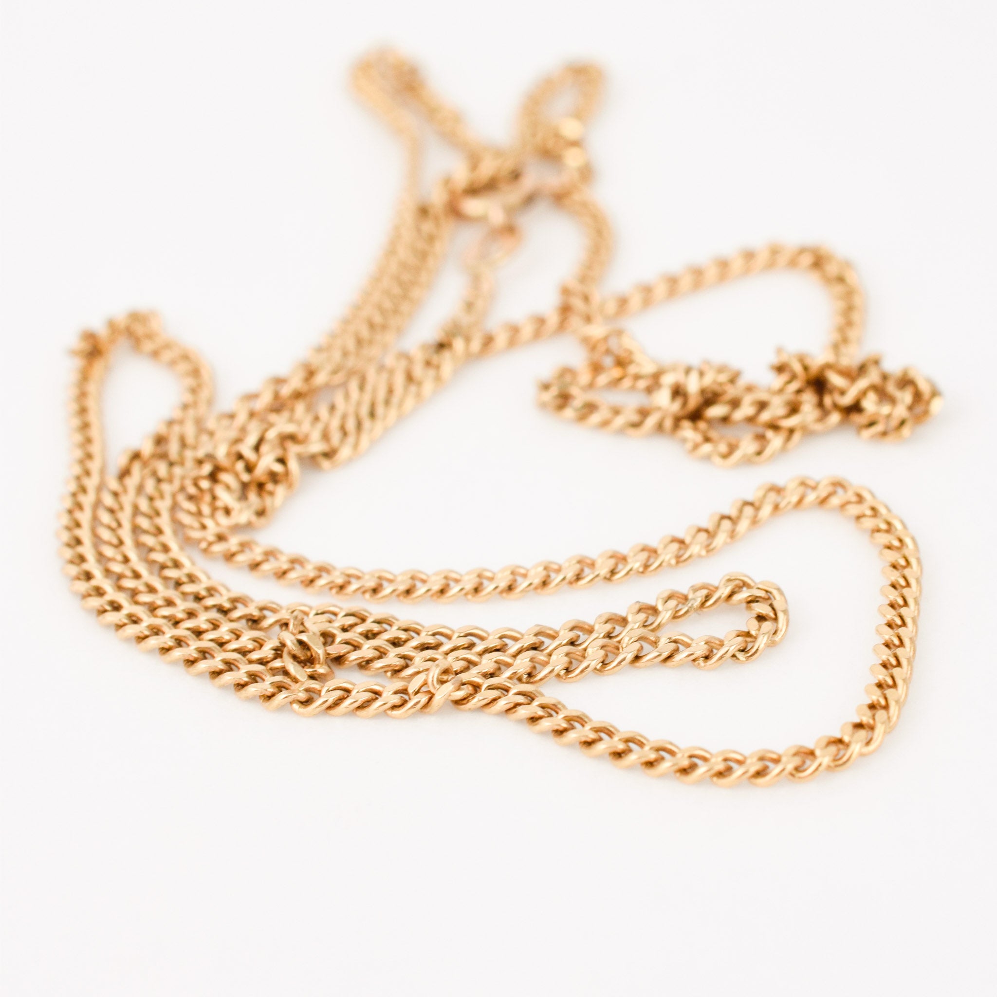 vintage gold curb chain necklace