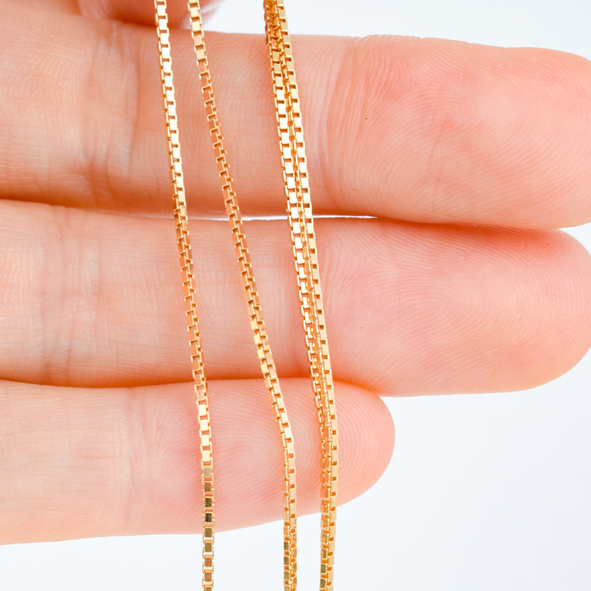 vintage 18k box chain necklace