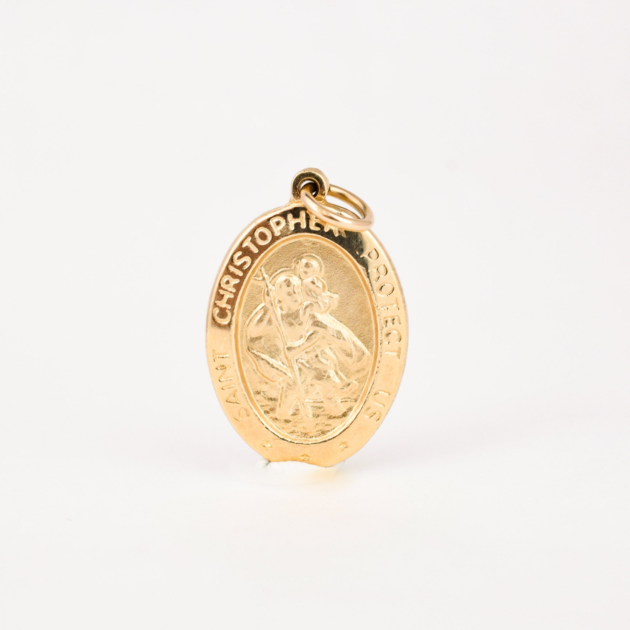 vintage 10k gold saint Christopher pendant 