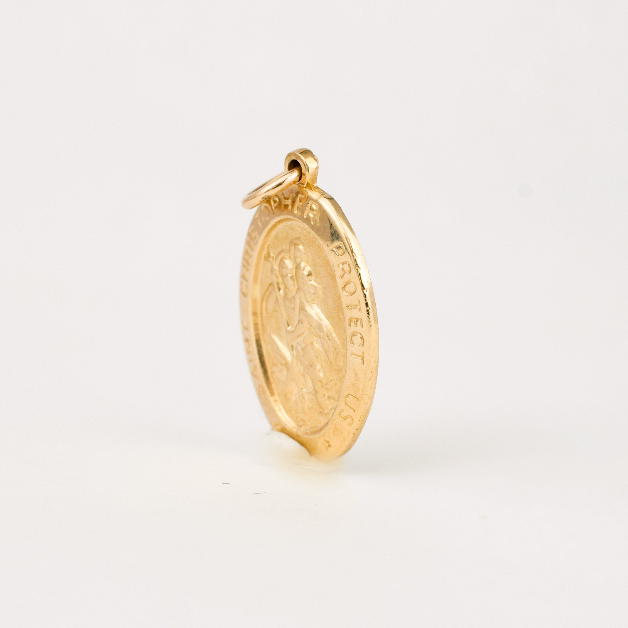 vintage 10k gold saint Christopher pendant 