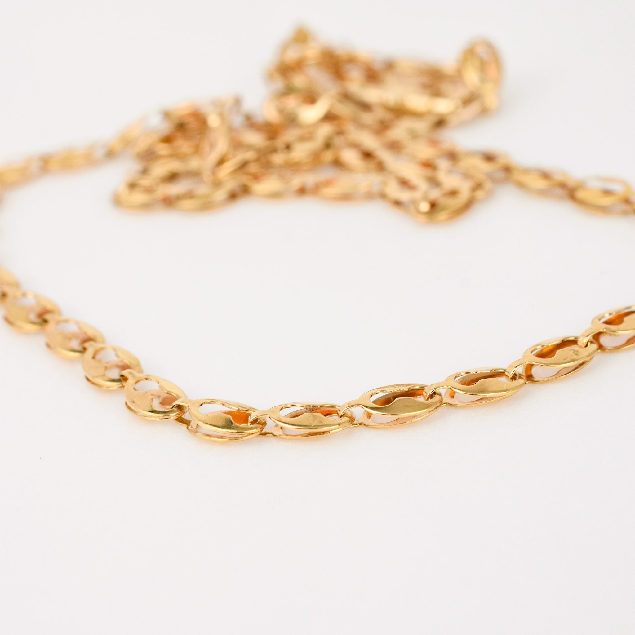 vintage gold 18k mariner link necklace 