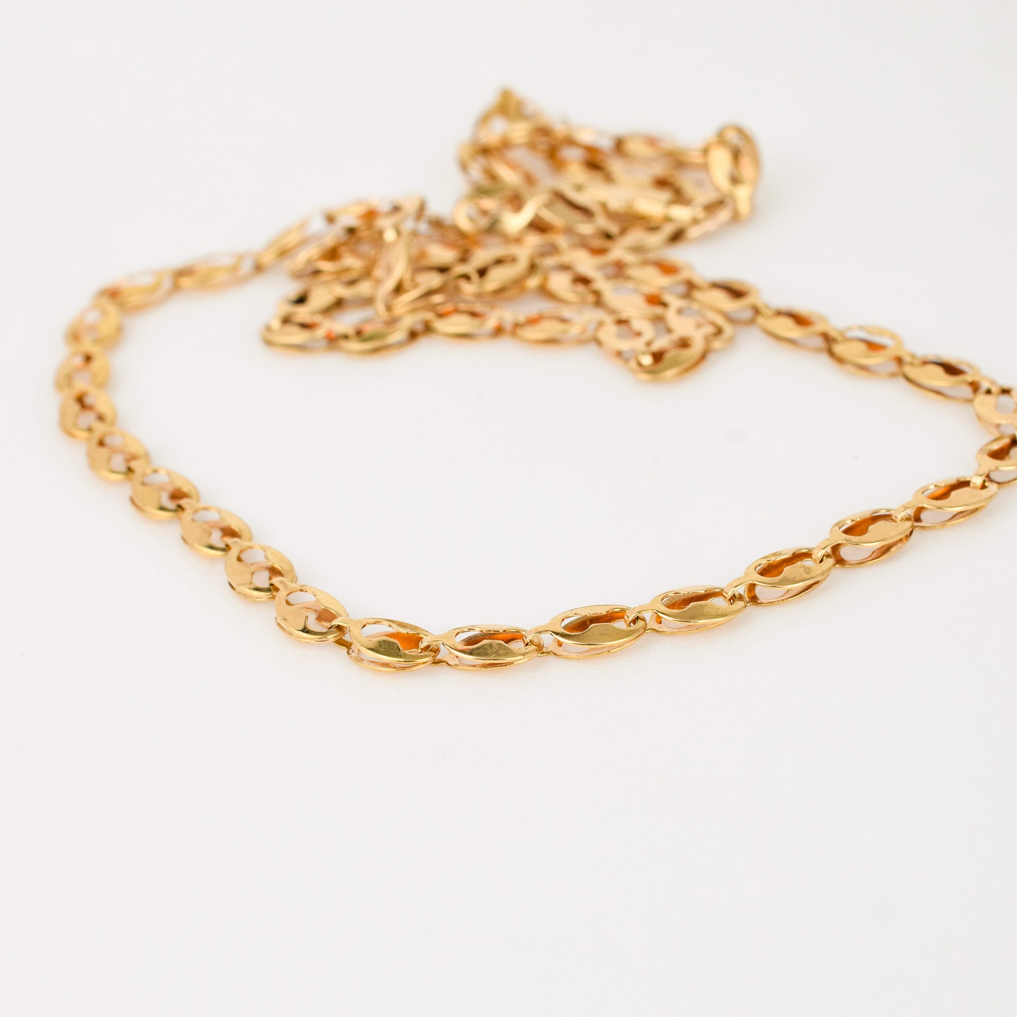 vintage gold 18k mariner link necklace 