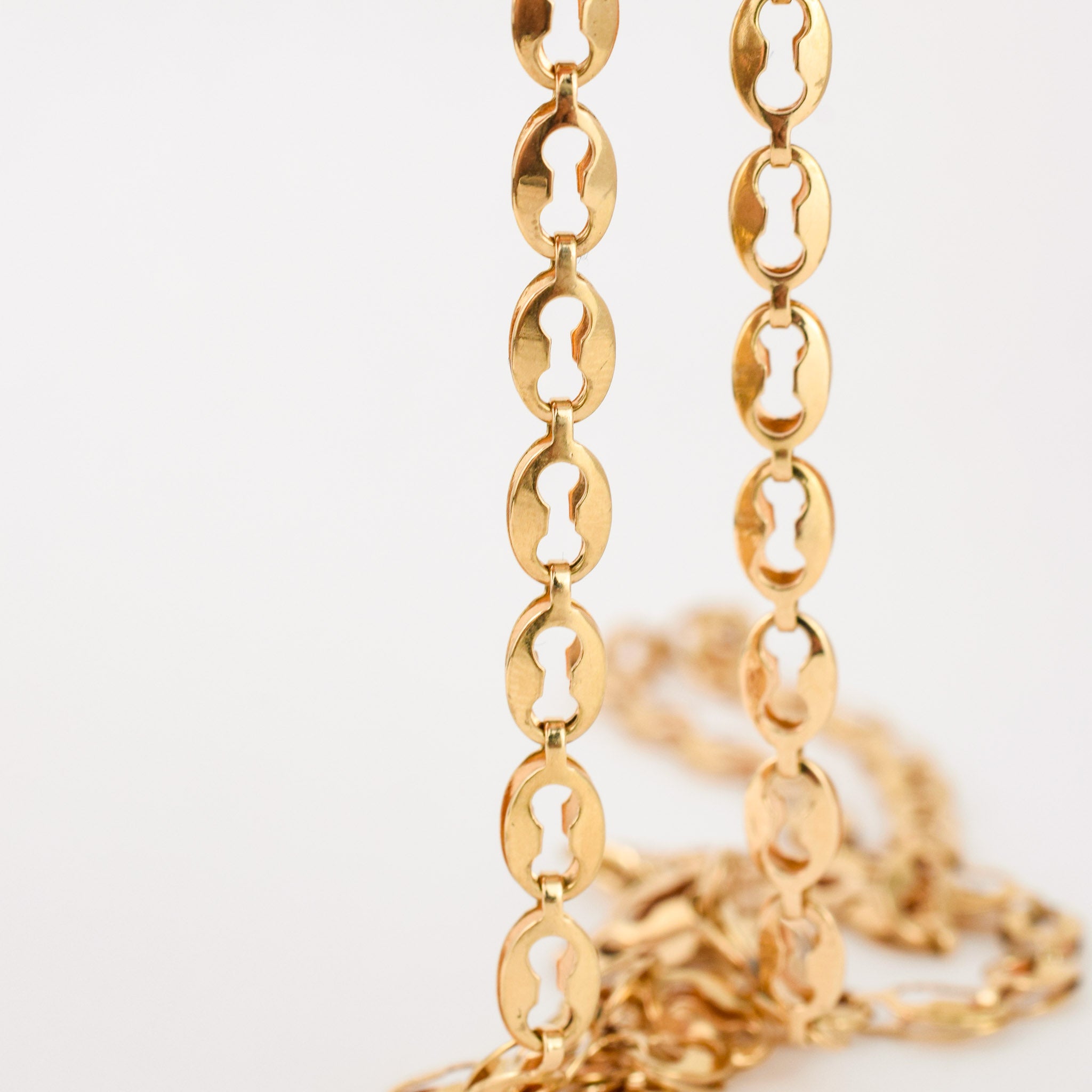 vintage gold 18k mariner link necklace 