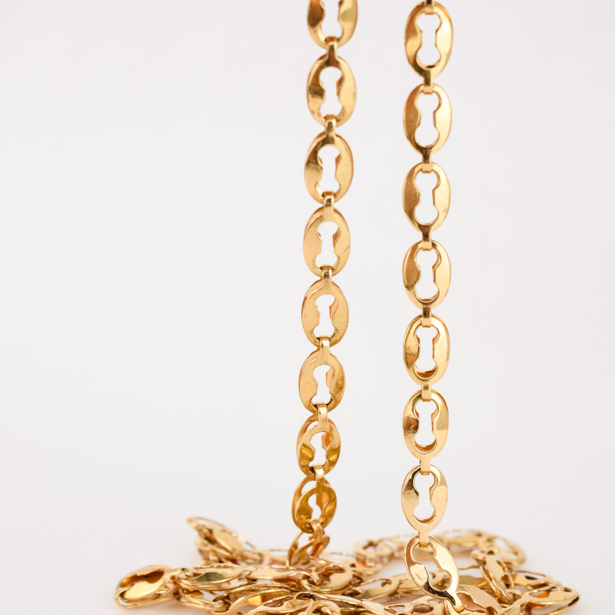 vintage gold 18k mariner link necklace 
