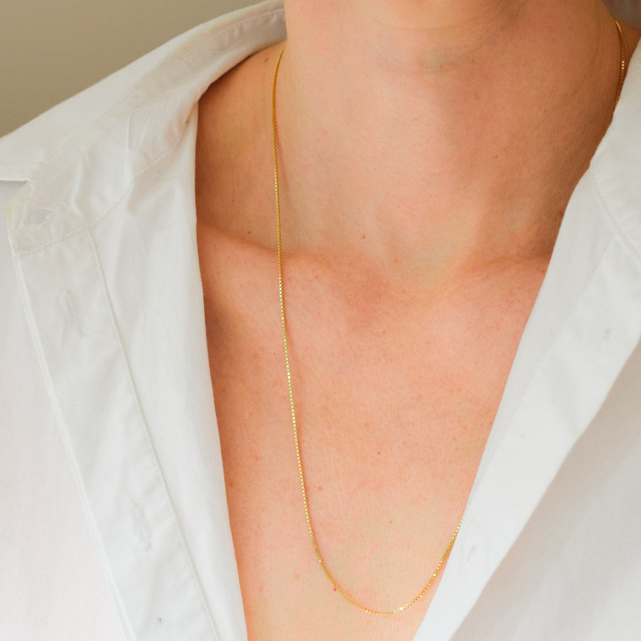 vintage 18k box chain necklace