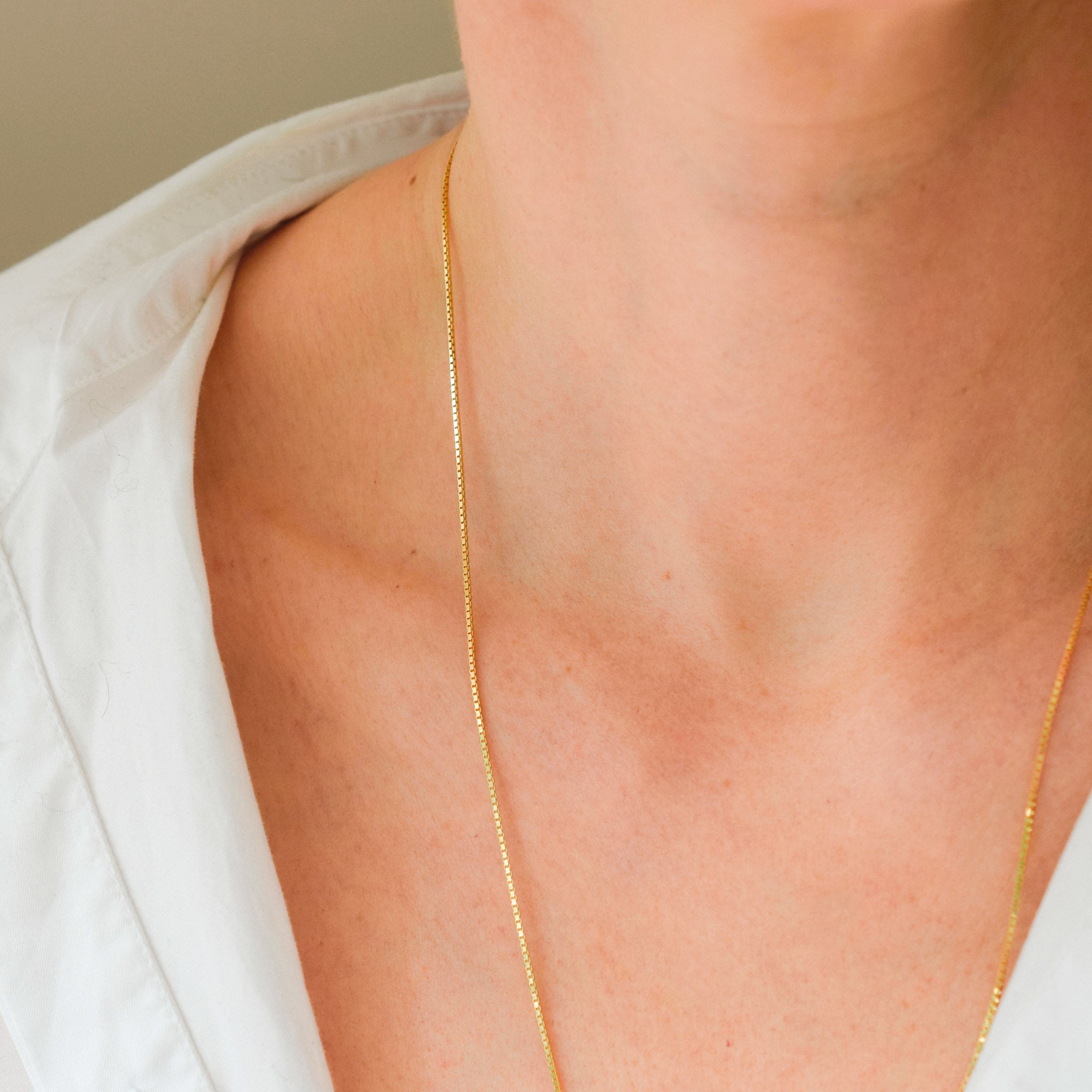 vintage 18k box chain necklace