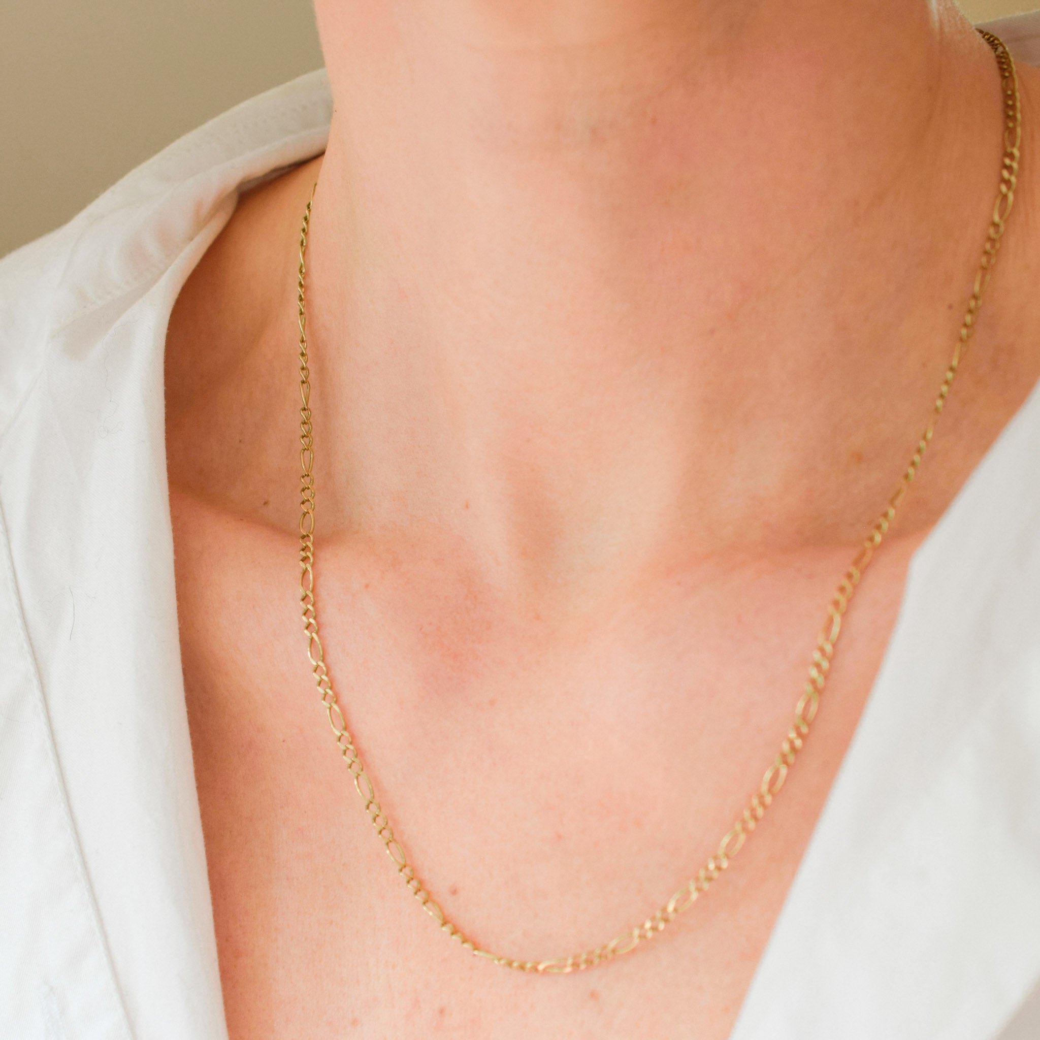 vintage gold figaro necklace