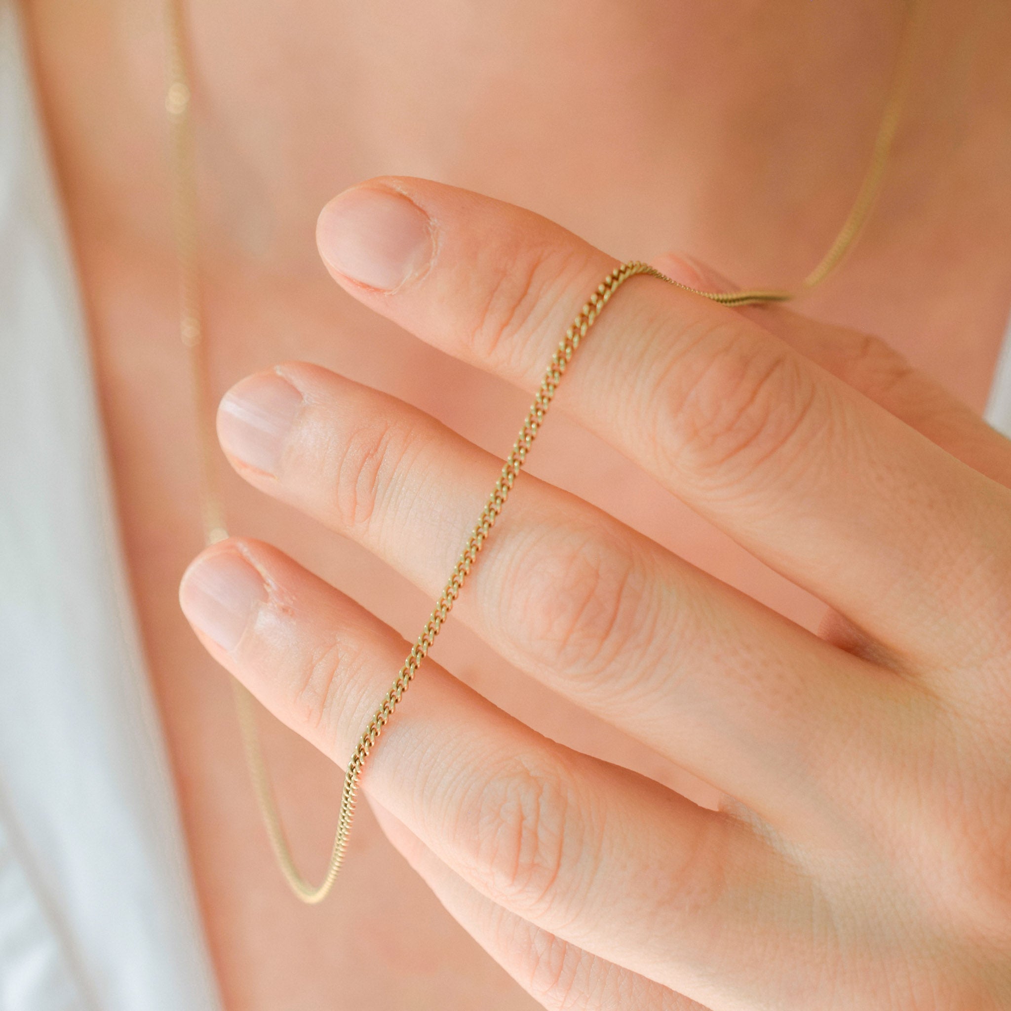 vintage gold curb chain necklace