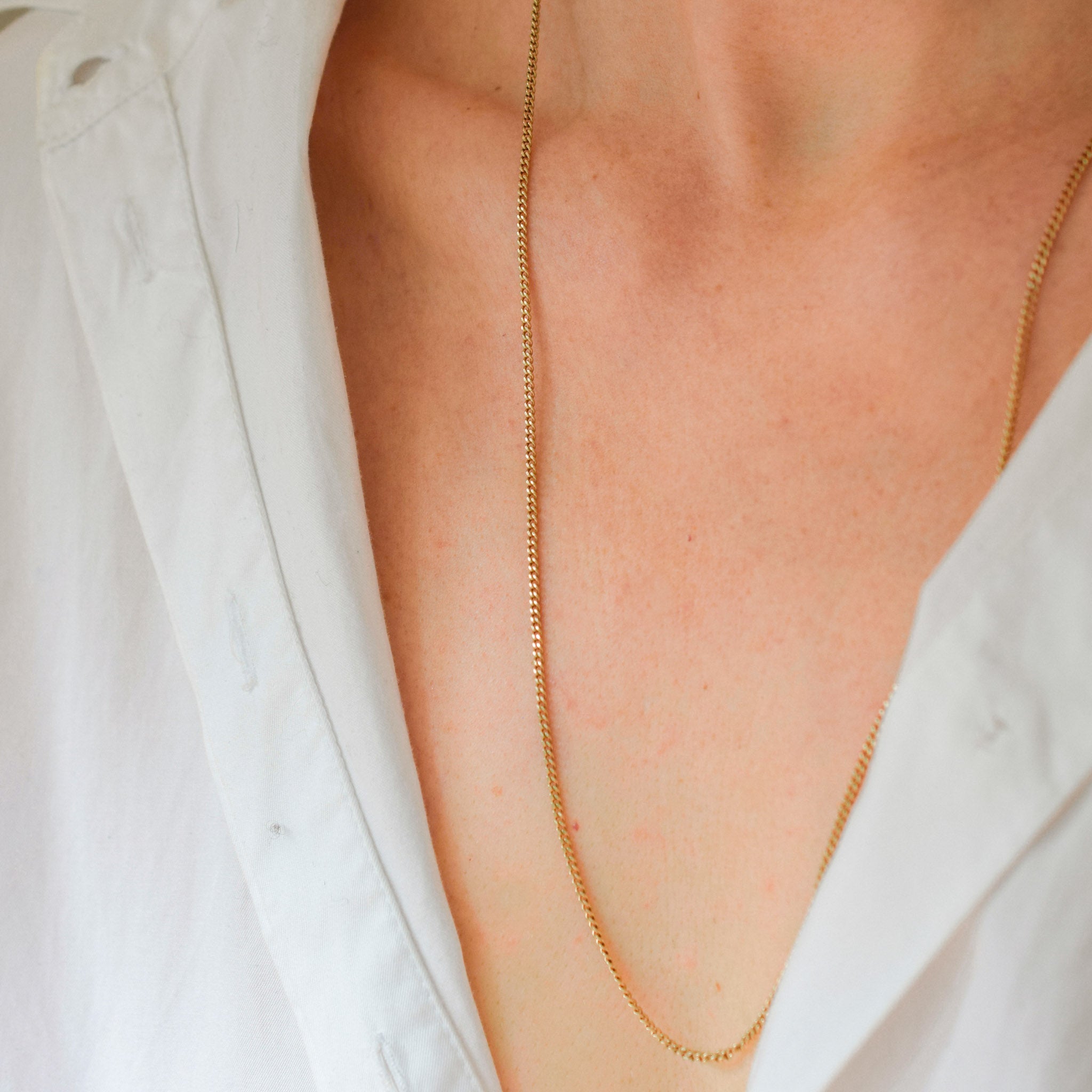 vintage gold curb chain necklace