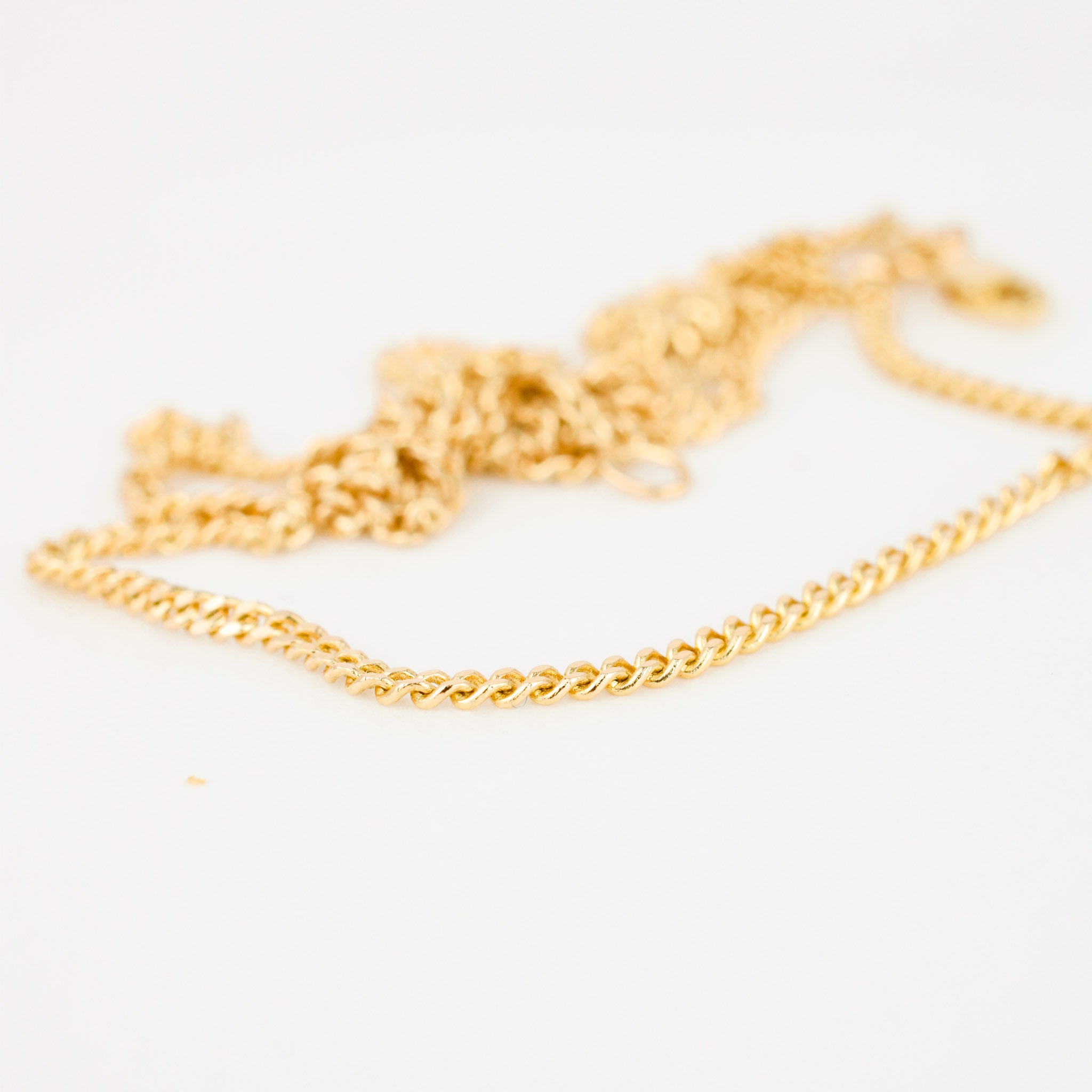 vintage 14k gold curb chain necklace