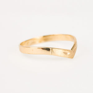 vintage gold wishbone ring 