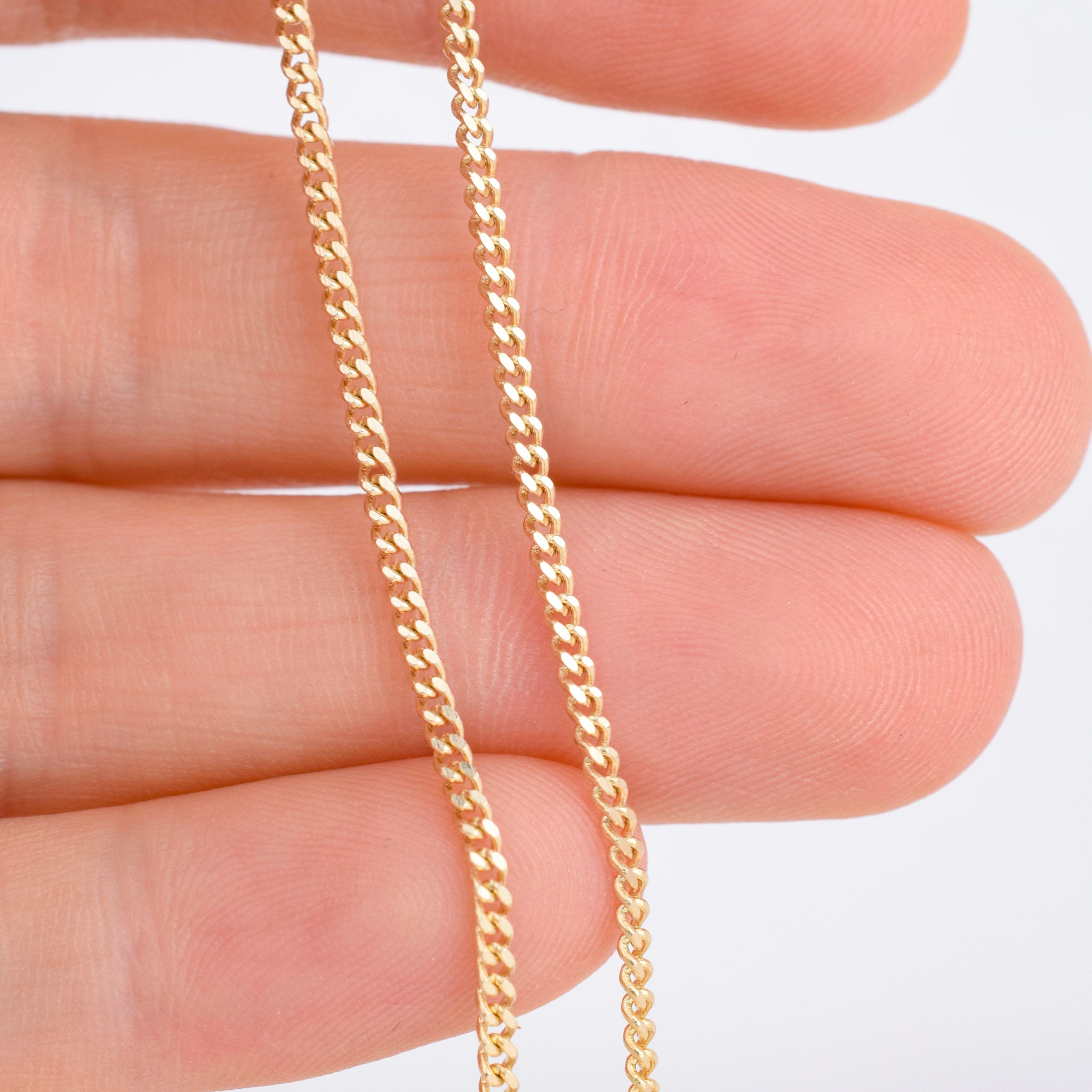 vintage 14k gold curb chain necklace