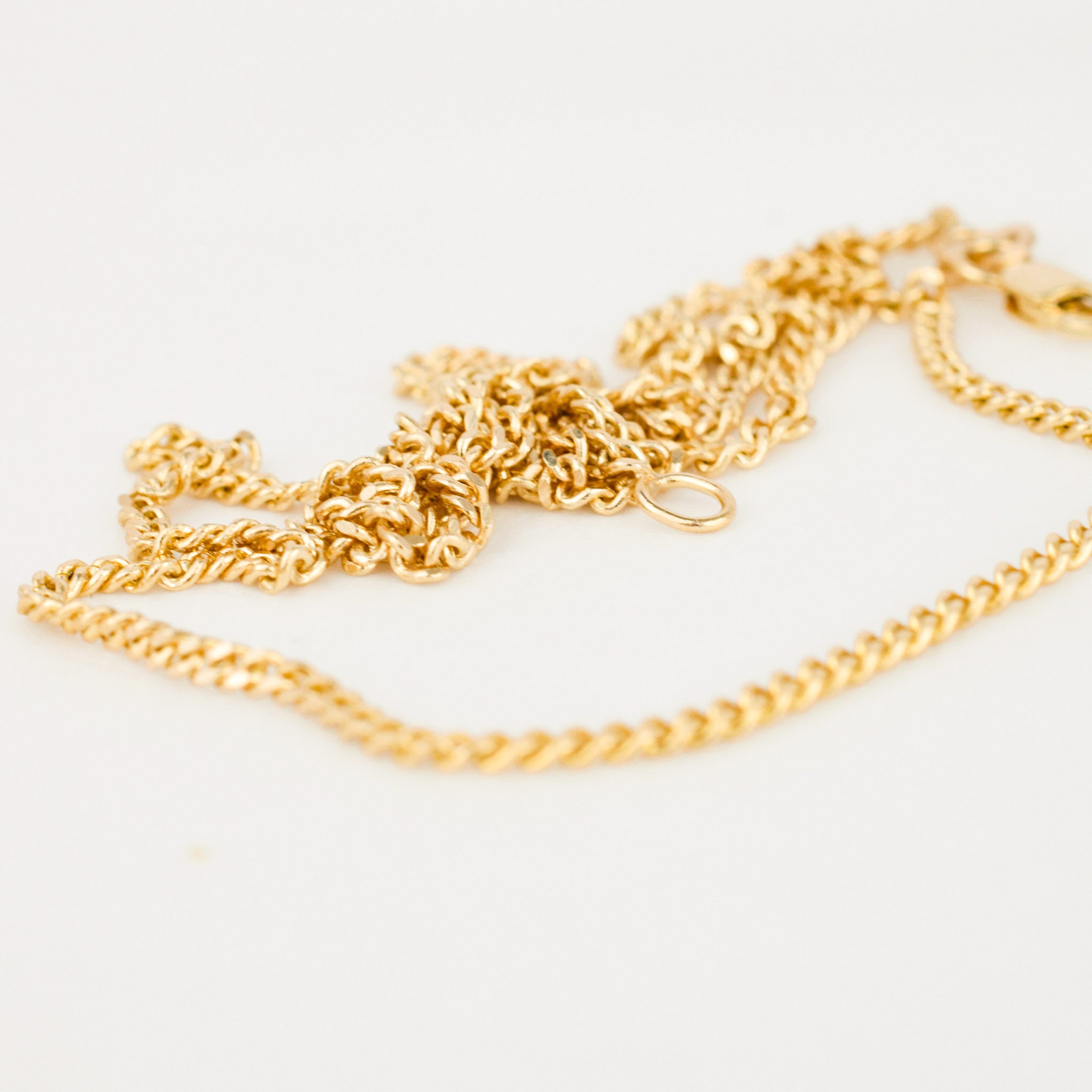 vintage 14k gold curb chain necklace