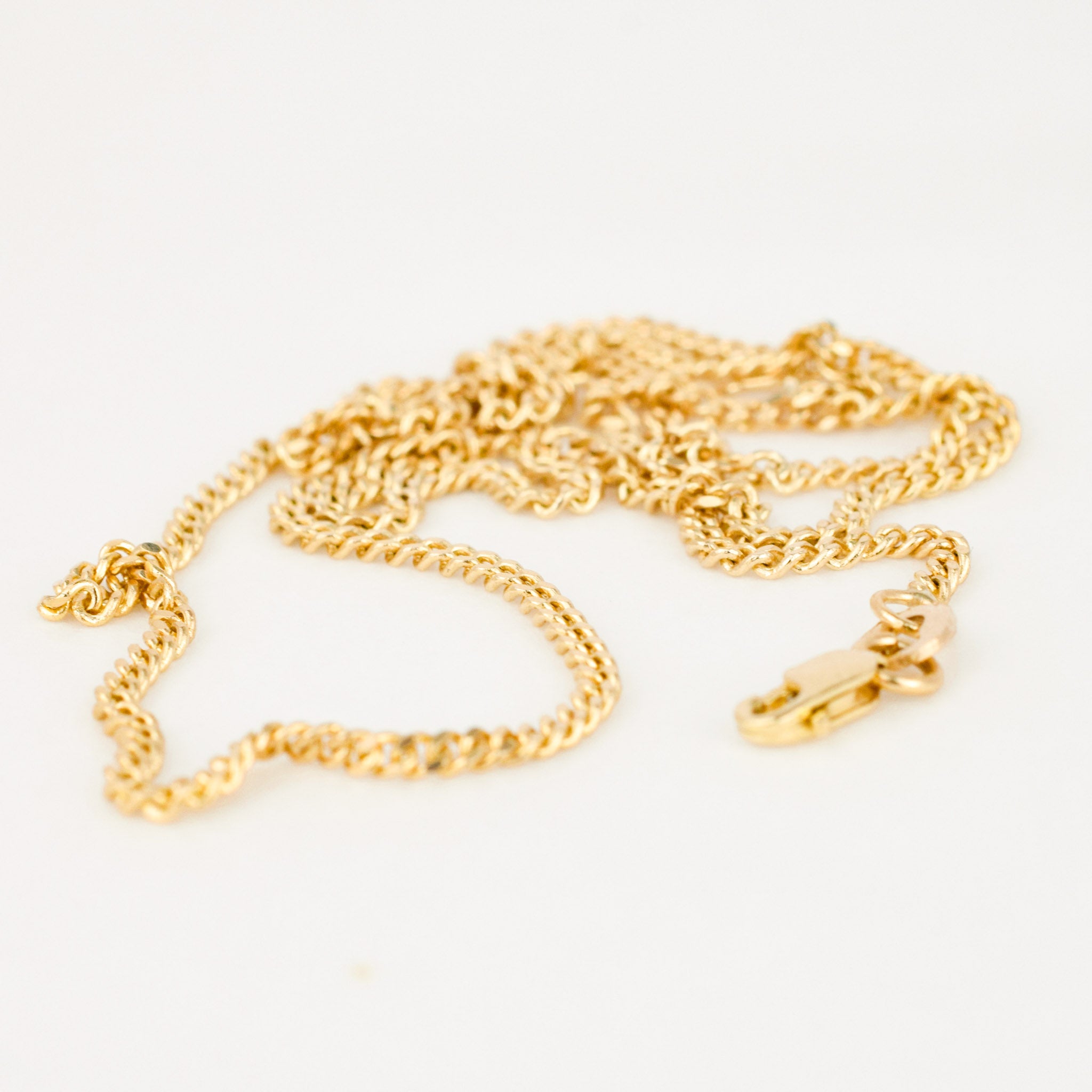 vintage 14k gold curb chain necklace