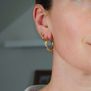 vintage gold Diamond Hoop Earrings