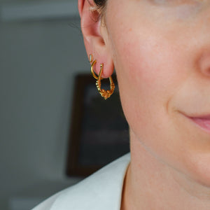 vintage gold filigree hoop earrings