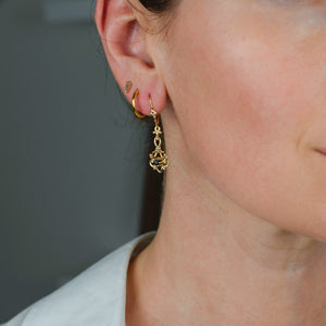 vintage gold Sapphire Filigree Earrings