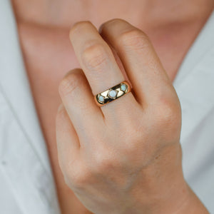 antique opal trilogy ring 