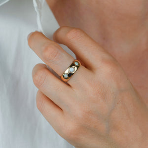antique starburst opal trilogy ring 