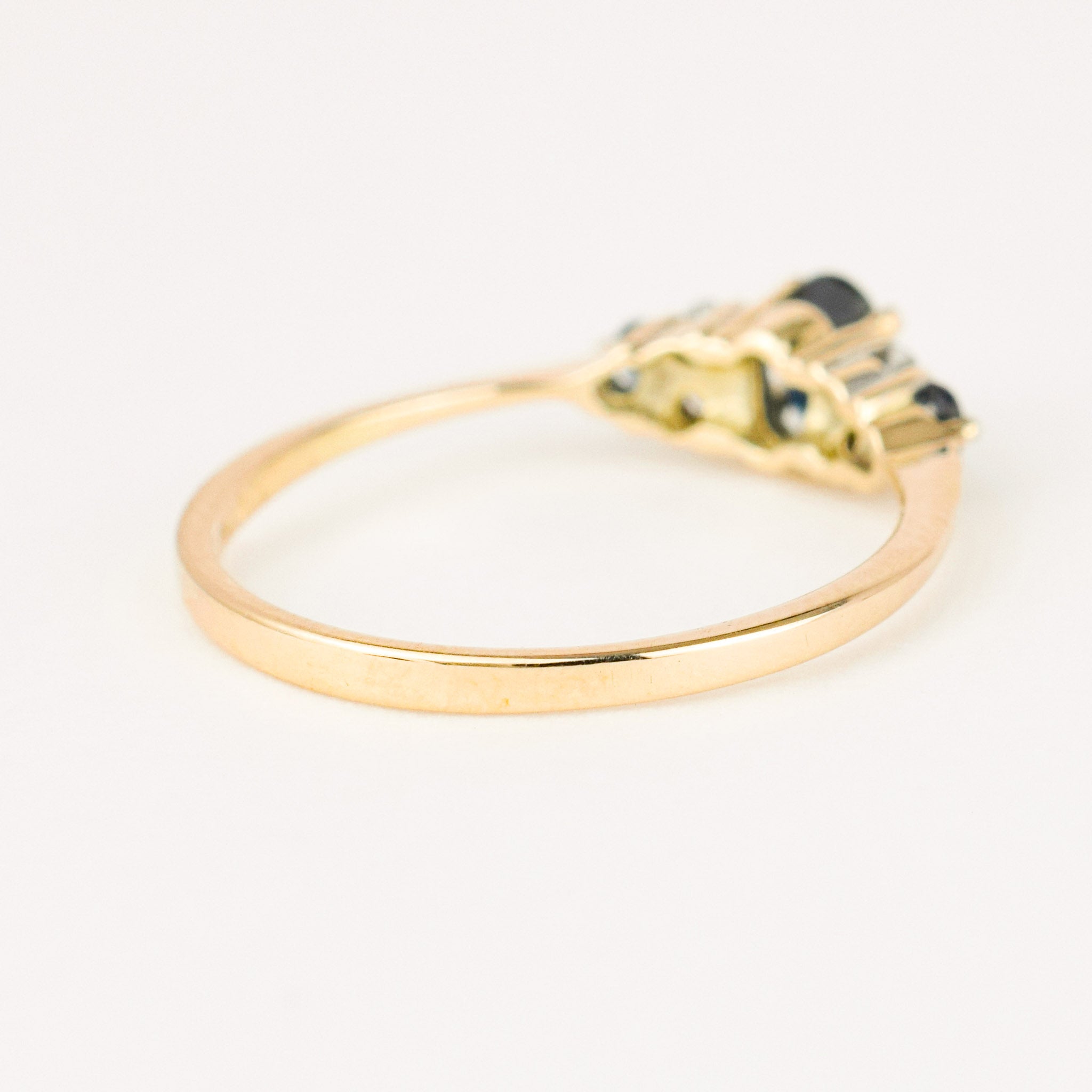 vintage gold sapphire and diamond ring 