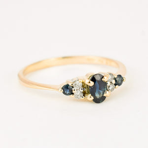 vintage gold sapphire and diamond ring 