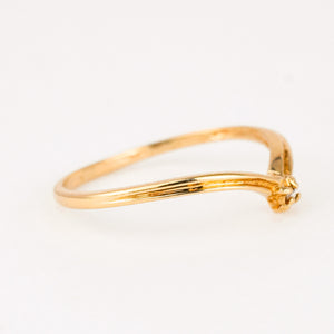 VINTAGE GOLD DIAMOND WISHBONE RING