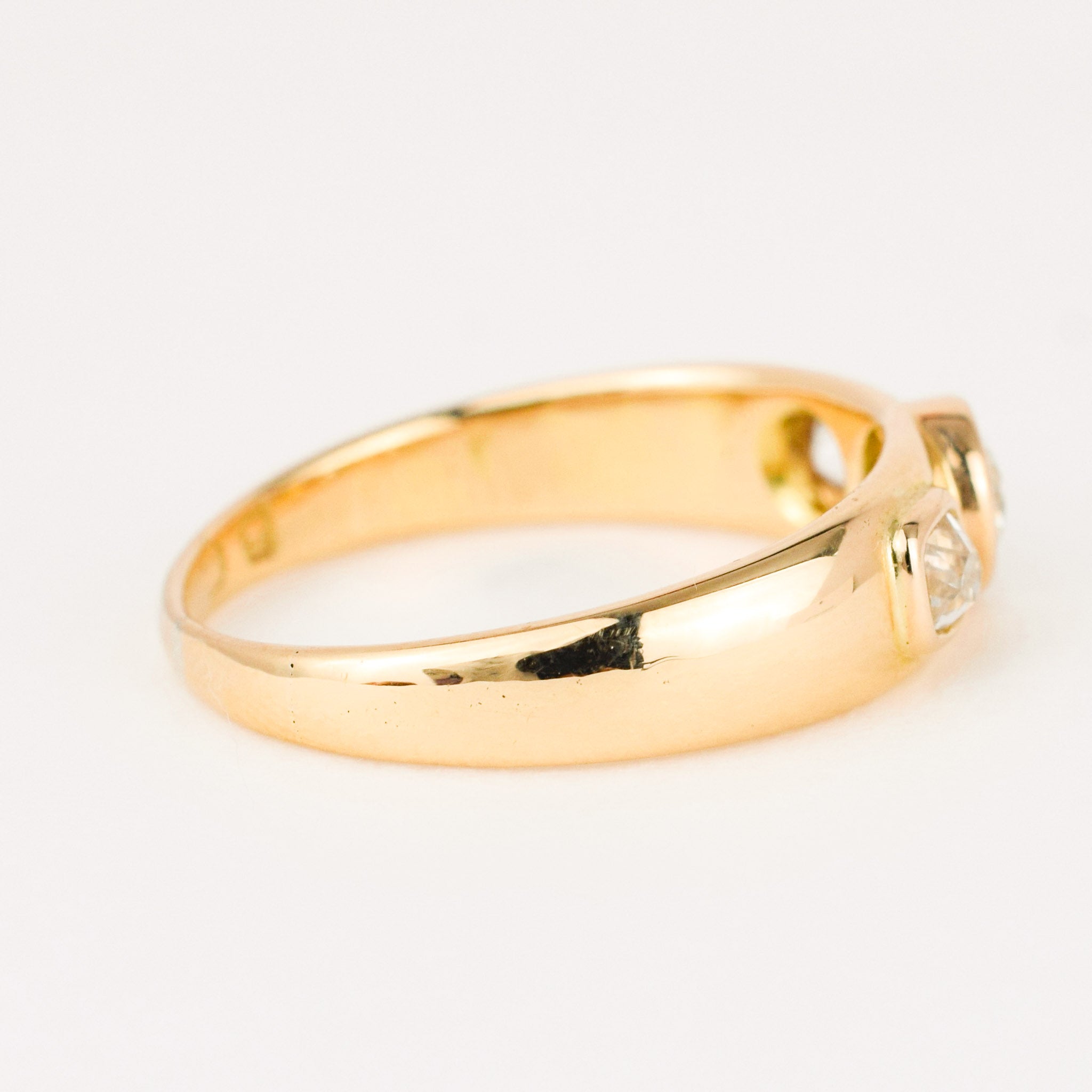vintage Old European cut diamond trilogy ring