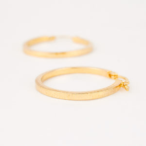 vintage yellow gold hoop earrings