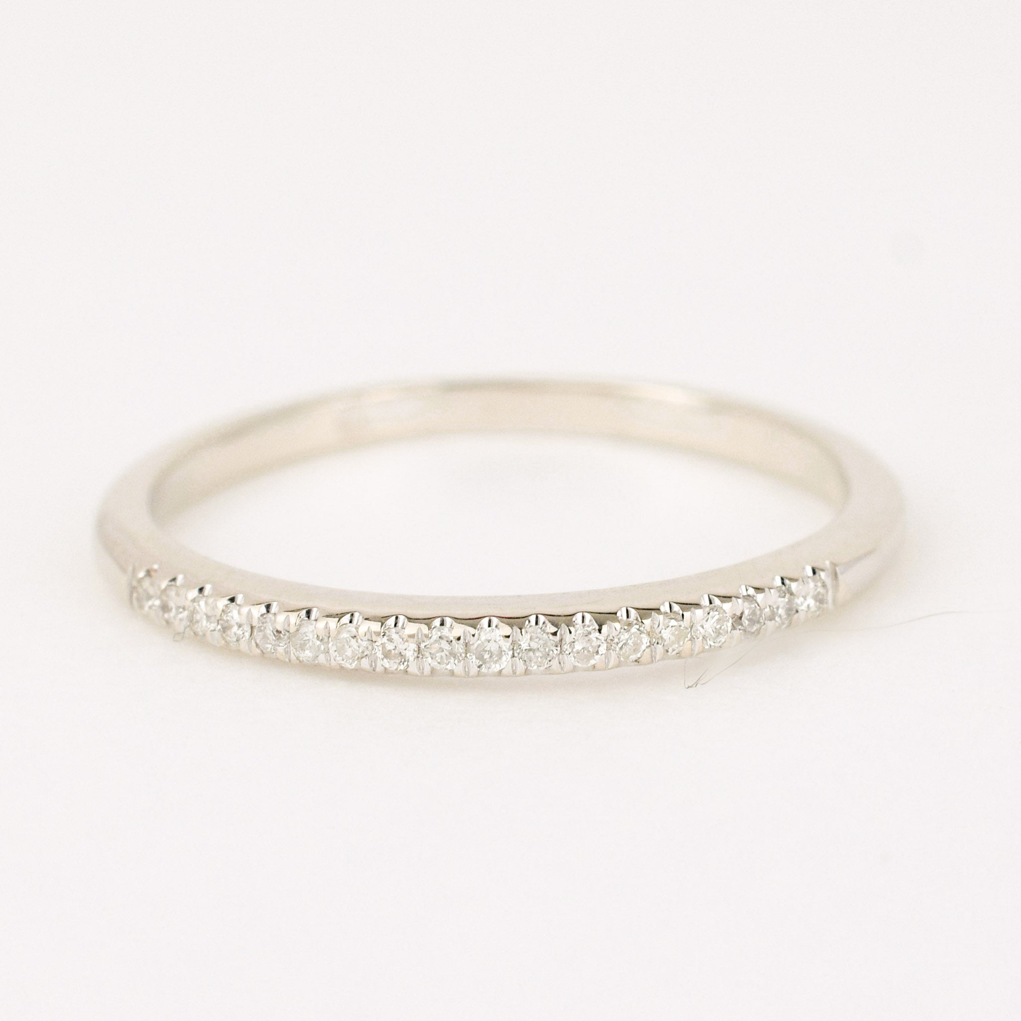 dainty diamond white gold band 