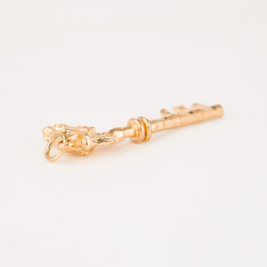 vintage gold horse key pendant 