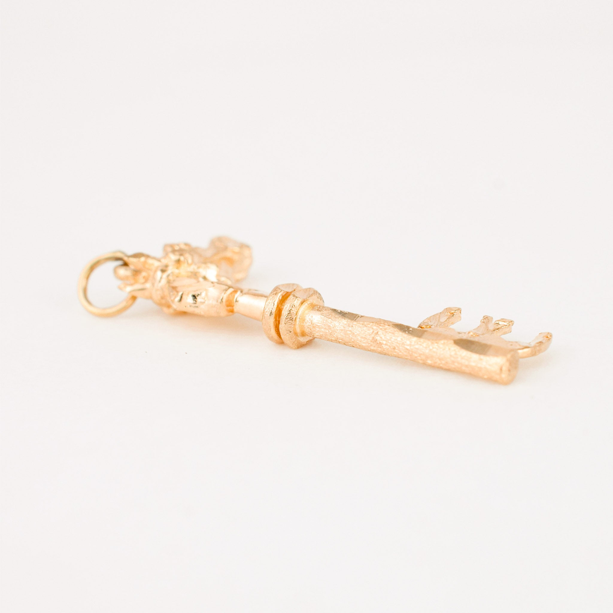 vintage gold horse key pendant 