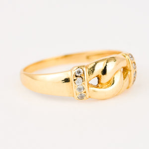 vintage 18k gold chain link and diamond ring 